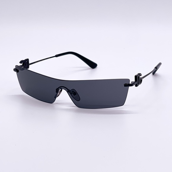 NEW DOLCE&GABBANA DG2292 01/87 SHIELD WOMEN SUNGLASSES DG 2292 BLACK - Picture 3 of 14